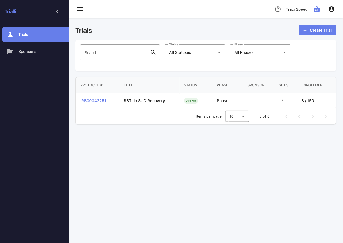 Trialli Admin Portal